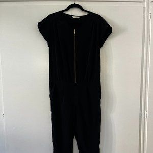 Black Satin Jumpsuit, French Brand Promod